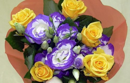 Bouquet de roses jaunes coupées